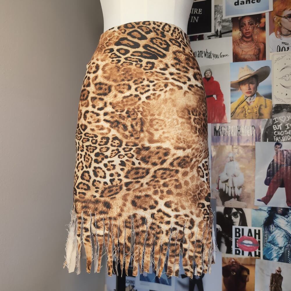 Vintage Leopard Print 80s Skirt